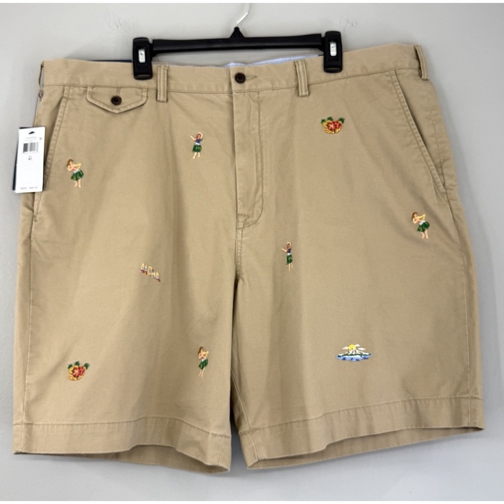 Polo Ralph Lauren Shorts Men's 42 Stretch Classic Fit Embroidered Aloha Hula NWT